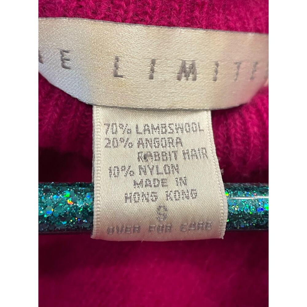 The Limited Hot Pink Fuschia Mockneck Lambswool and Angora Tunic sweater Small - Picture 2 of 11